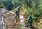 Siap Cegah Potensi Longsor, Satgas TMMD Ke-128 Probolinggo Tuntaskan Pembangunan TPT di Desa Brabe